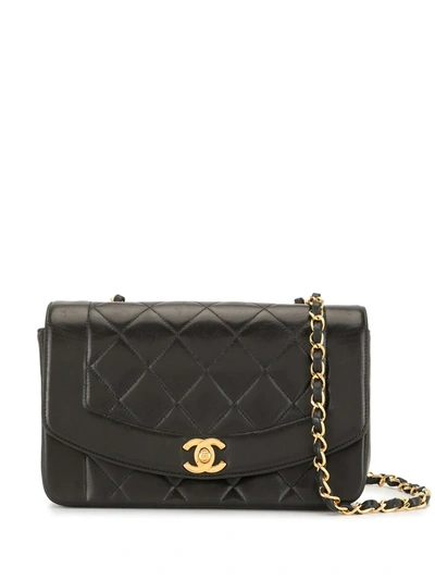 Pre-owned Chanel 1997 Diamond Quilted Crossbody Bag In Black