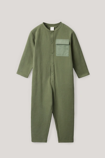 Cos Kids' Cotton Jersey Jumpsuit In Green
