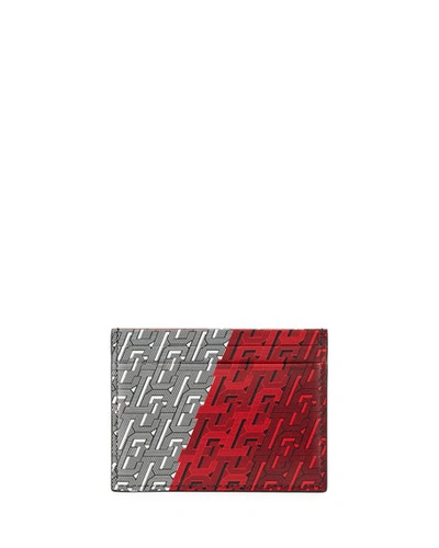 Christian Louboutin Men's Kios Graphic Leather Card Case In Multi