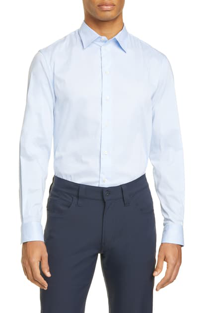 Emporio Armani Slim Fit Stretch Button-up Shirt In Light Blue | ModeSens
