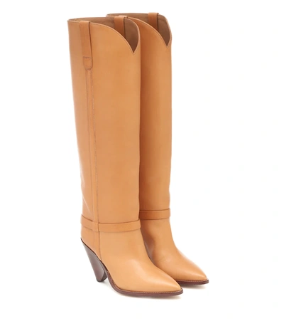 Isabel Marant Lafsten Embellished Leather Over-the-knee Boots In Camel