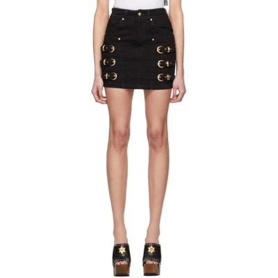 Versace Jeans Couture Mini-skirt In Black With Golden Details