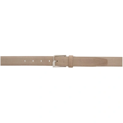 Maison Margiela Beige Leather Minimal Belt In T2352 Sepia