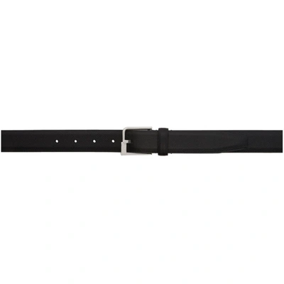 Maison Margiela Blue Leather Minimal Belt In T8013 Black