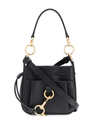 See By Chloé See By Chloe Black Small Suede Tony Bucket Bag