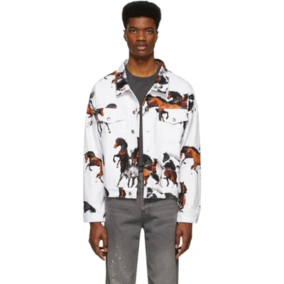 Rhude Horse Print Boxy Fit Jacket In White