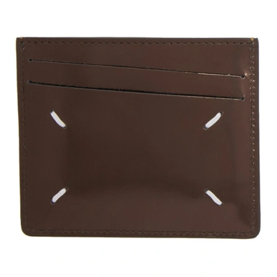 Maison Margiela Brown Leather Card Holder In H5322 Cuio