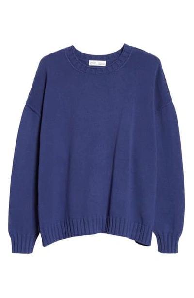 Entireworld Recycled Cotton Crewneck Sweater In Indigo