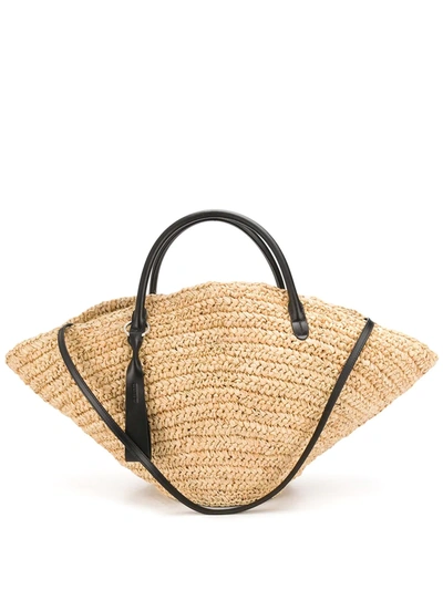 Jil Sander Sombrero Medium Raffia Tote Bag In Natural