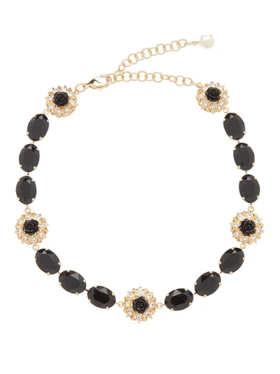 Dolce & Gabbana Crystal And Faux Pearl Choker Necklace In Gold