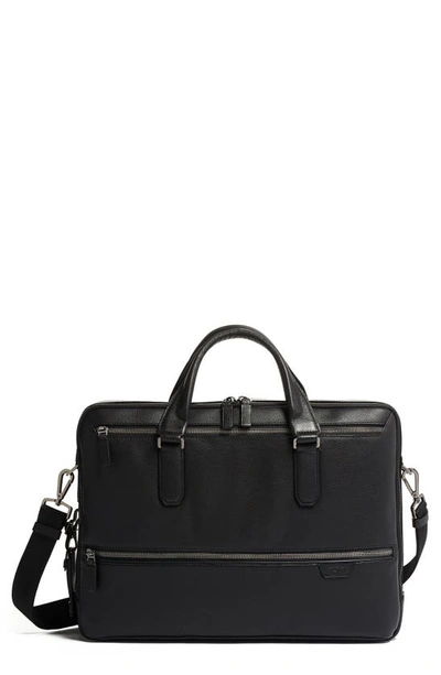 Tumi Harrow Double Zip Leather Briefcase In Black