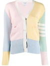 Thom Browne 4-bar Milano Stitch V-neck Cardigan In Pink