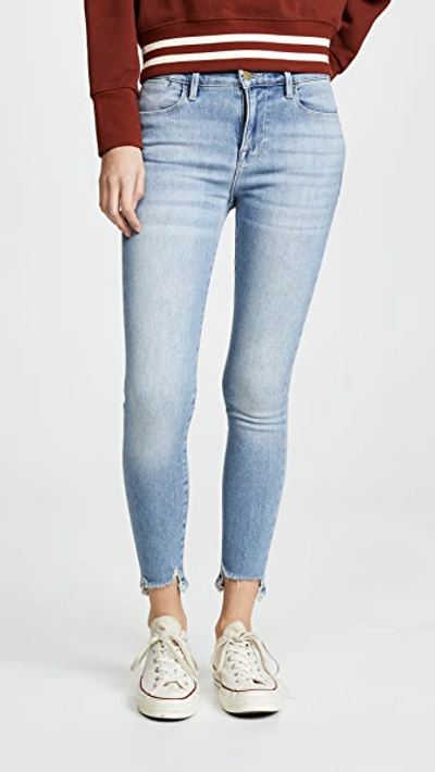 Frame Le High Skinny Cropped Chewed-hem Jeans In Sonoma Chew