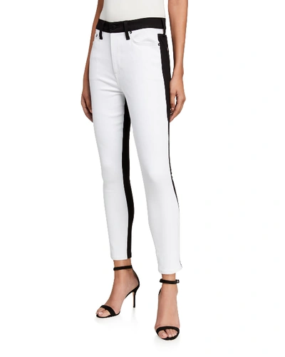 Alice And Olivia Alice + Olivia Good High-rise Color-block Ankle Skinny Jeans In Day To Night