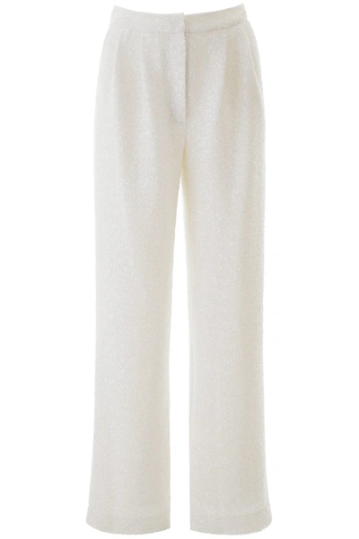 In The Mood For Love Sequined Palazzo Pants In White