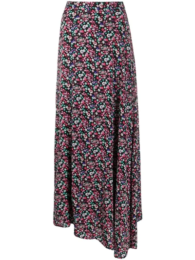 Essentiel Antwerp Voluptuous Asymmetric Skirt In Nero/rosa