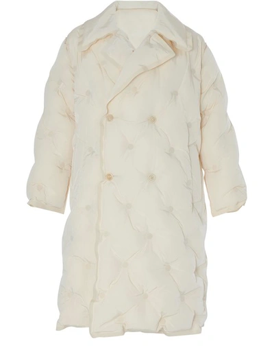 Maison Margiela Long Padded Jacket In Off White