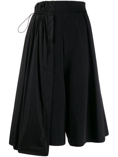 No Ka'oi Asymmetric Combined Cropped Trousers In Black