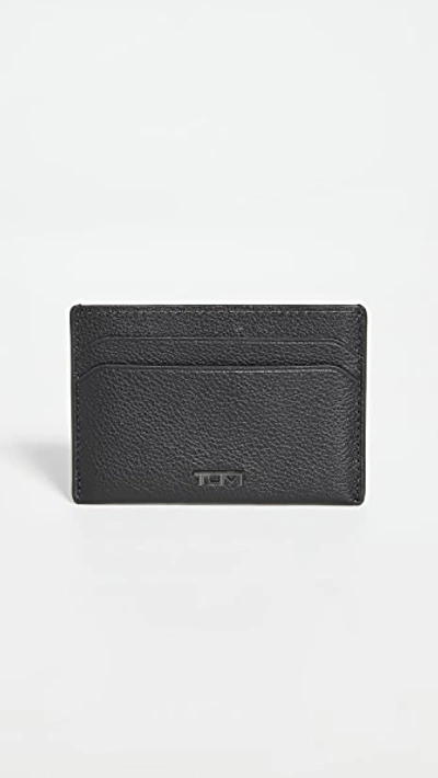Tumi Nassau Leather Card Holder In Black Smooth