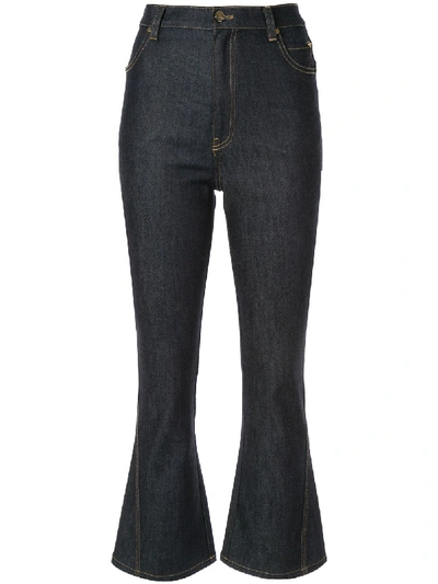 Acler Lewis Flared Cropped Jeans In Blue