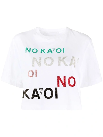 No Ka'oi Logo Print T-shirt In White
