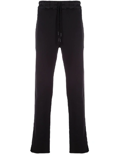Rta Long Textured Panel Track Trousers In Black