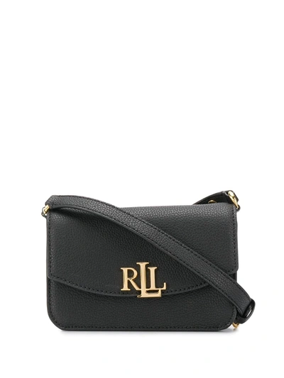 Lauren Ralph Lauren Monogram Plaque Crossbody Bag In Black