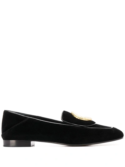 Chloé Logo Plaque 20mmm Loafers In Black
