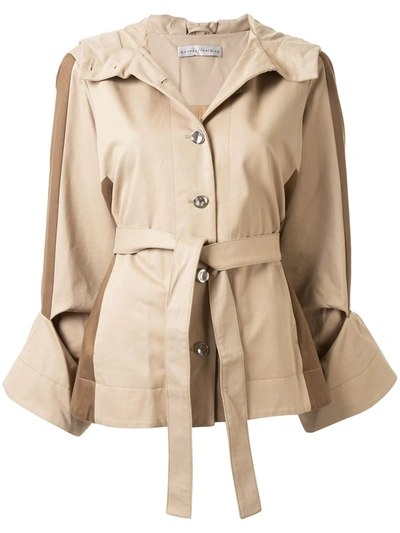 Palmer Harding Cropped Hooded Jacket In Brown