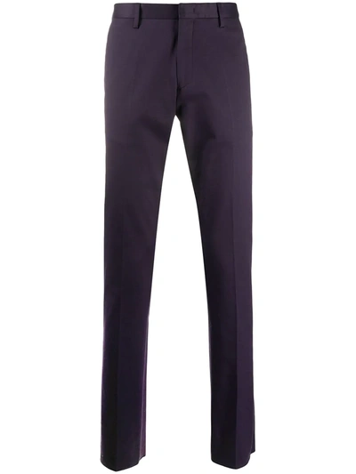 Paul Smith Mid-rise Straight Leg Trousers In Blue