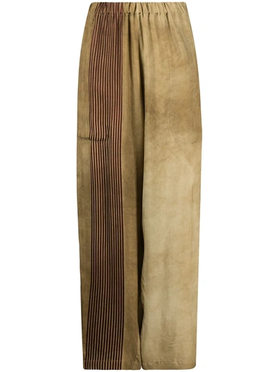 Uma Wang Loose Fit Striped Trousers In Neutrals
