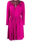 Alberta Ferretti Strappy Neckline Midi Dress In Pink