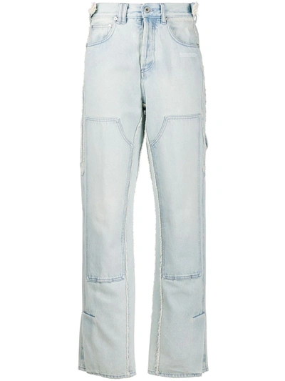 Off-white Patch Detail Straight Jeans In Blue