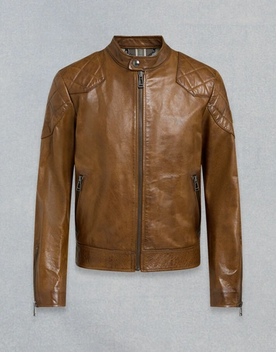 Belstaff Outlaw Leather Jacket In Brown