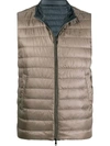 Herno Zip-up Padded Gilet In Grey