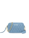 Miu Miu Matelass&eacute; Leather Crossbody Bag In Blue