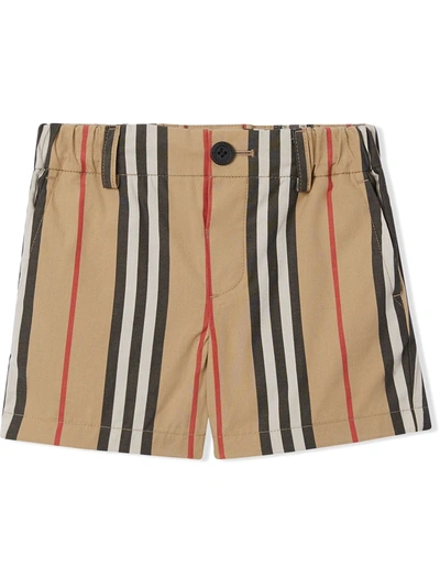 Burberry Icon Stripe Cotton Chino Shorts In Neutrals