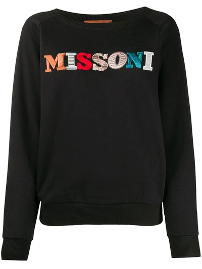 Missoni Embroidered Logo Sweatshirt In Black