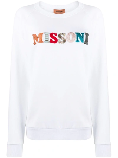 Missoni Embroidered Logo Sweatshirt In White