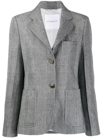 Ermanno Scervino Fitted Checked Pattern Blazer In Grey