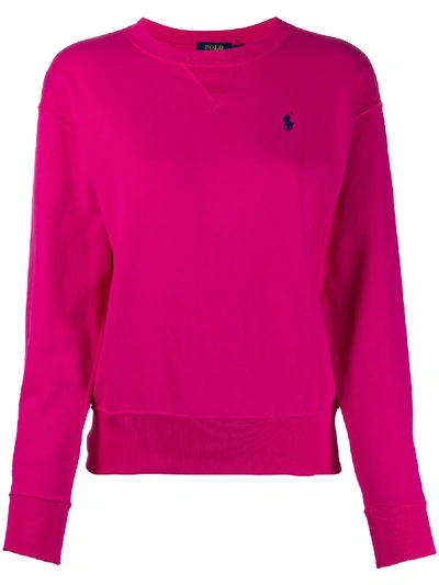 Polo Ralph Lauren Oversized Logo-embroidery Sweatshirt In 004 Pink