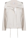 Lorena Antoniazzi Short Hooded Parka Jacket In Grey