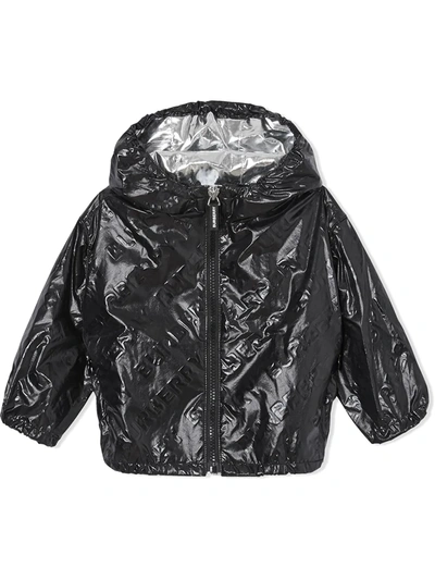 Burberry Babies' High Gloss Rain Jacket In Black