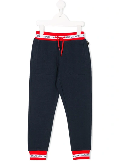 Marc Jacobs Kids' Logo Drawstring Trousers In Blue
