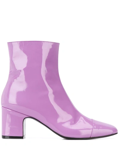 Carel Sucette 65mm Square-tip Ankle Boots In Purple
