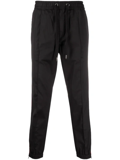 Dolce & Gabbana Contrasting Stripe Track Pants In Black