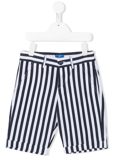Fay Kids' Navy Blue Cotton-linen Blend Shorts