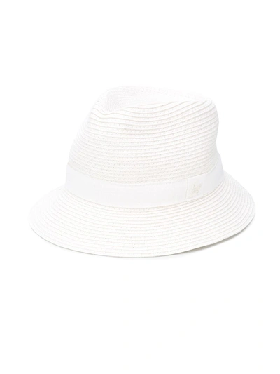 Fay Kids' Woven Fedora Hat In White