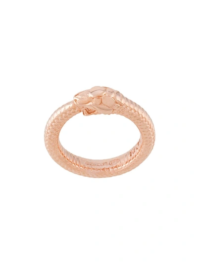 Nove25 Ouroboros Serpent Ring In Pink