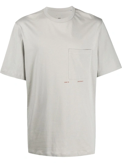 Oamc Chest-pocket Fitted T-shirt In Grey